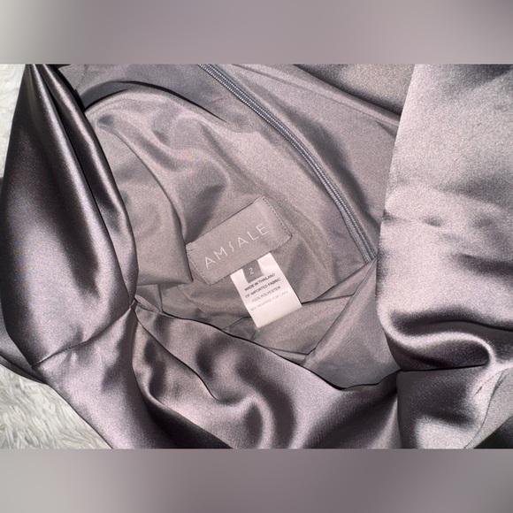 NWOT Amsale The Slouch Draped Satin One-Shoulder Midi Dress sz 2 - Picture 7 of 8